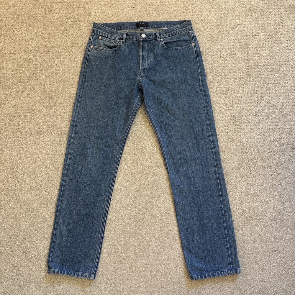 A.P.C. Men’s Straight Jeans in Medium Blue